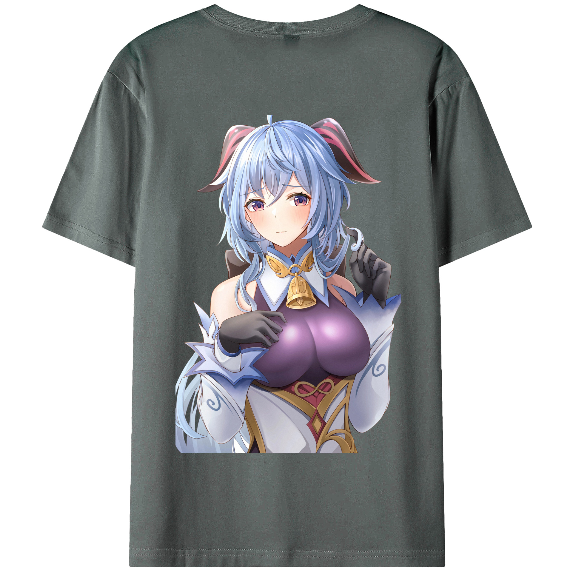 げんし神 甘雨 かんう genshin Ganyu 綿100％半袖Tシャツ（背面プリント）